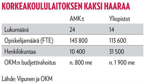 KORKEAKOULULAITOKSEN KAKSI HAARAA